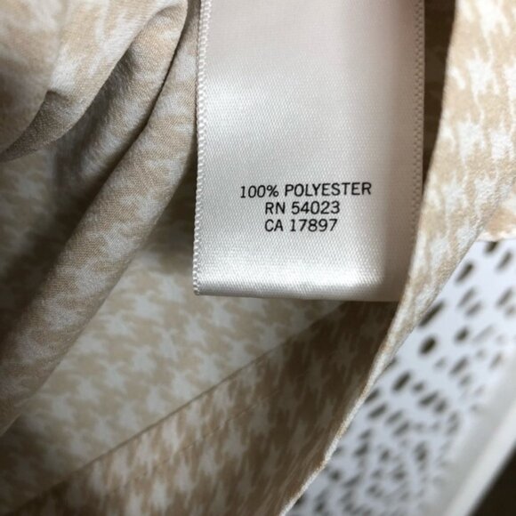 Banana Republic BR Women's Beige Patterned Top Size Large Houndstooth - Picture 10 of 11